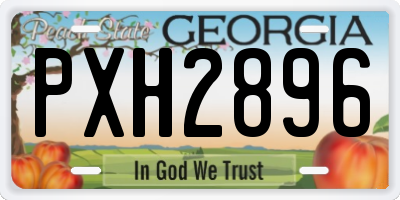 GA license plate PXH2896