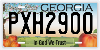 GA license plate PXH2900