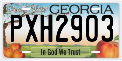 GA license plate PXH2903