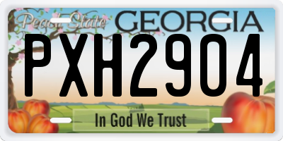 GA license plate PXH2904