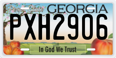 GA license plate PXH2906