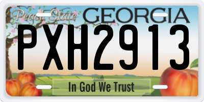 GA license plate PXH2913