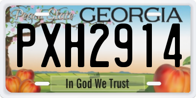 GA license plate PXH2914