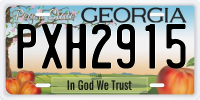 GA license plate PXH2915