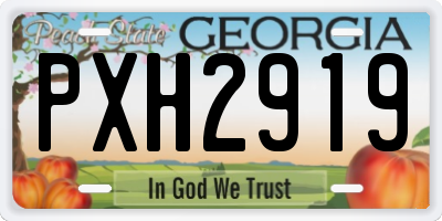 GA license plate PXH2919