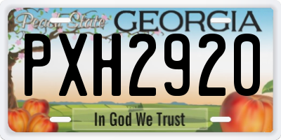 GA license plate PXH2920