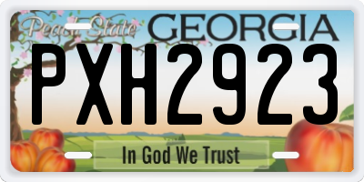 GA license plate PXH2923