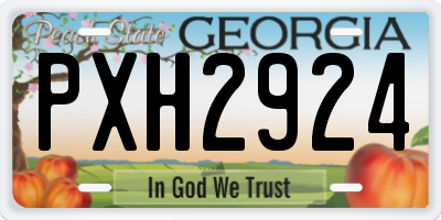 GA license plate PXH2924