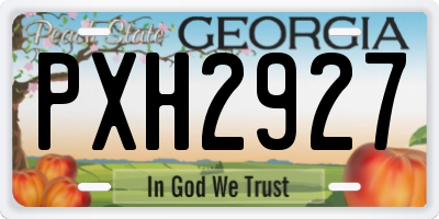 GA license plate PXH2927