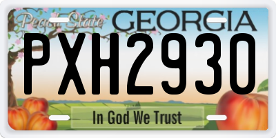 GA license plate PXH2930