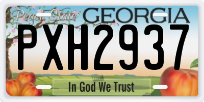 GA license plate PXH2937