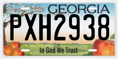 GA license plate PXH2938