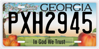 GA license plate PXH2945