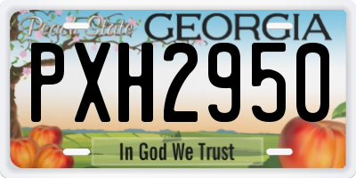 GA license plate PXH2950