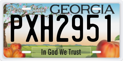 GA license plate PXH2951