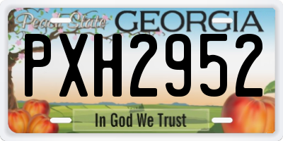 GA license plate PXH2952