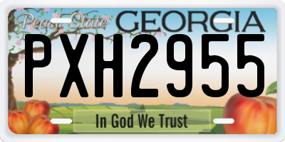 GA license plate PXH2955