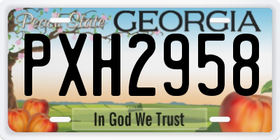 GA license plate PXH2958