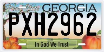 GA license plate PXH2962