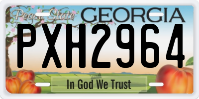 GA license plate PXH2964