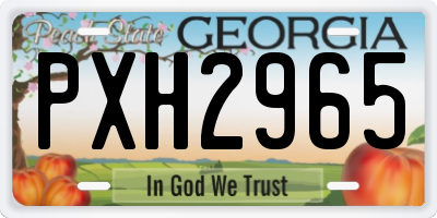 GA license plate PXH2965