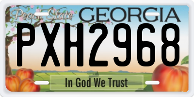 GA license plate PXH2968