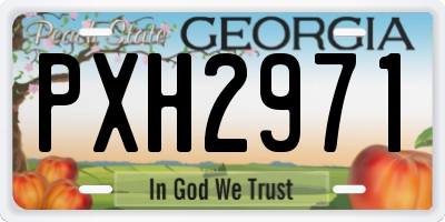 GA license plate PXH2971