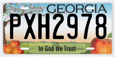 GA license plate PXH2978