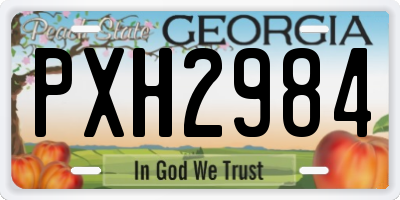 GA license plate PXH2984