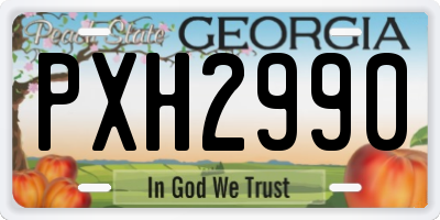 GA license plate PXH2990