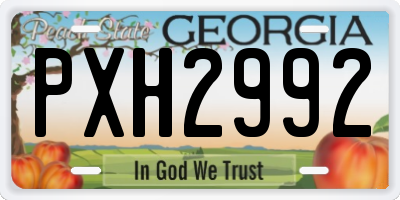 GA license plate PXH2992