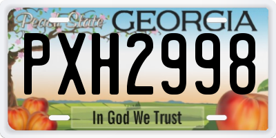 GA license plate PXH2998