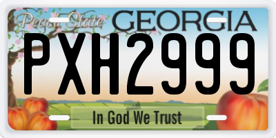 GA license plate PXH2999