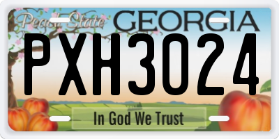 GA license plate PXH3024
