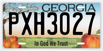 GA license plate PXH3027