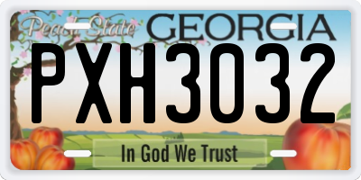 GA license plate PXH3032