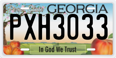 GA license plate PXH3033