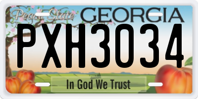 GA license plate PXH3034