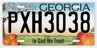 GA license plate PXH3038