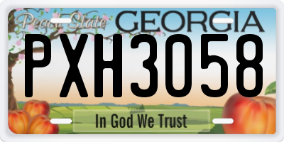 GA license plate PXH3058