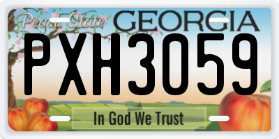 GA license plate PXH3059