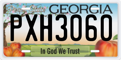 GA license plate PXH3060