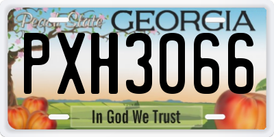 GA license plate PXH3066