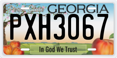 GA license plate PXH3067