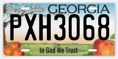 GA license plate PXH3068