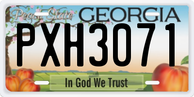 GA license plate PXH3071