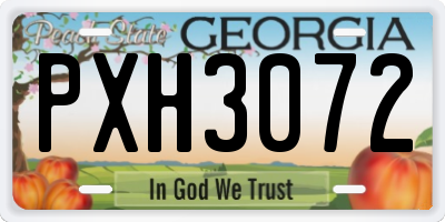GA license plate PXH3072