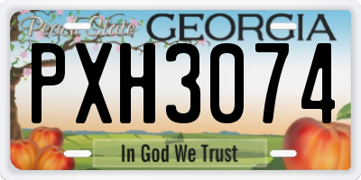 GA license plate PXH3074