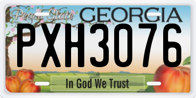 GA license plate PXH3076