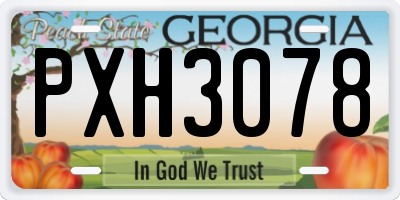 GA license plate PXH3078